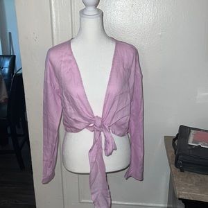 Zara crop top pink blouse